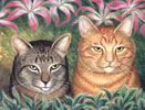 Tabby Cats and orchids by Richard Ancheta